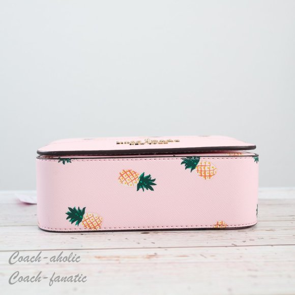 NWT Kate Spade Staci Square Top Handle Pineapple Crossbody in Pink Multi - Picture 8 of 11